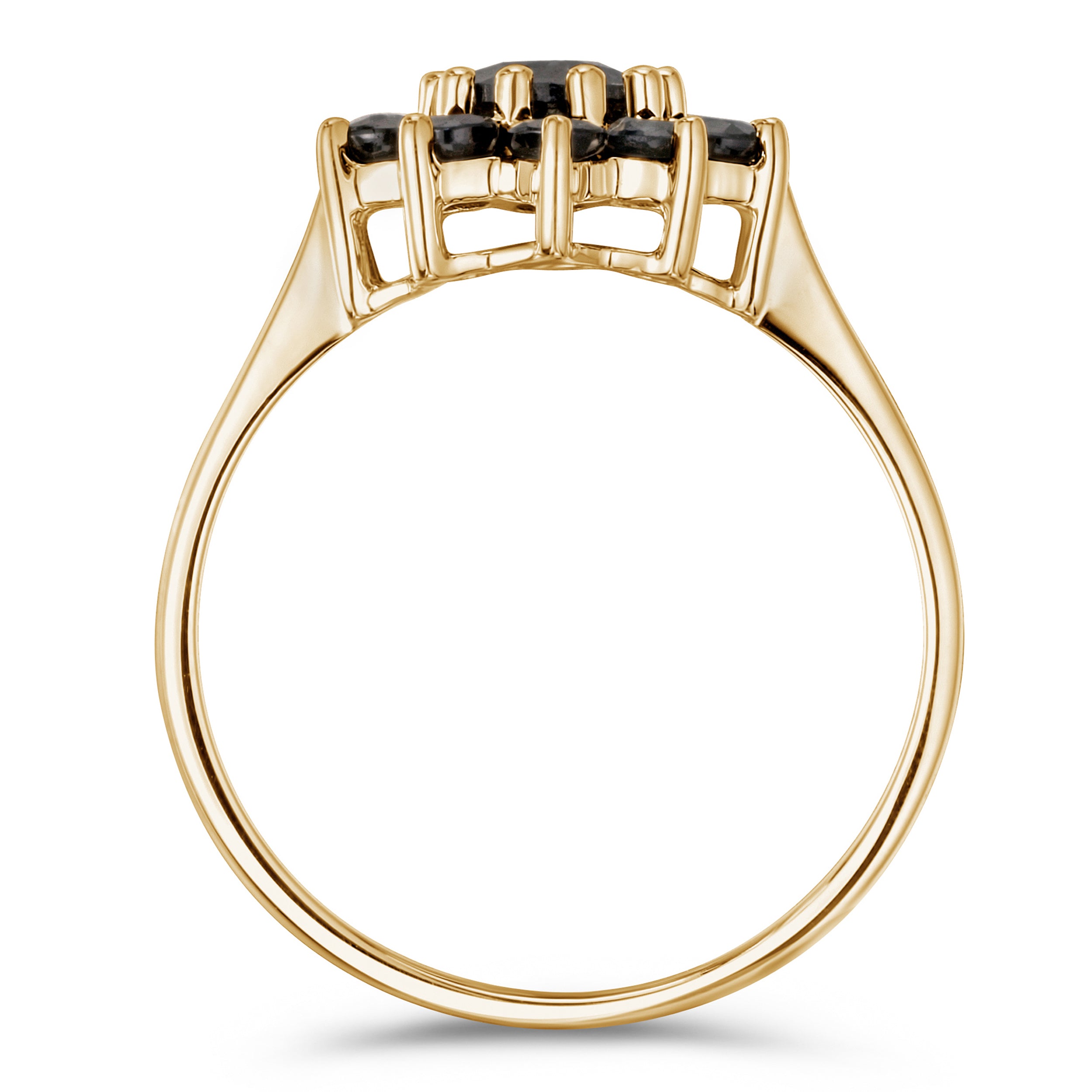 1.33ct Sapphire Cluster Ring in 9K Yellow Gold
